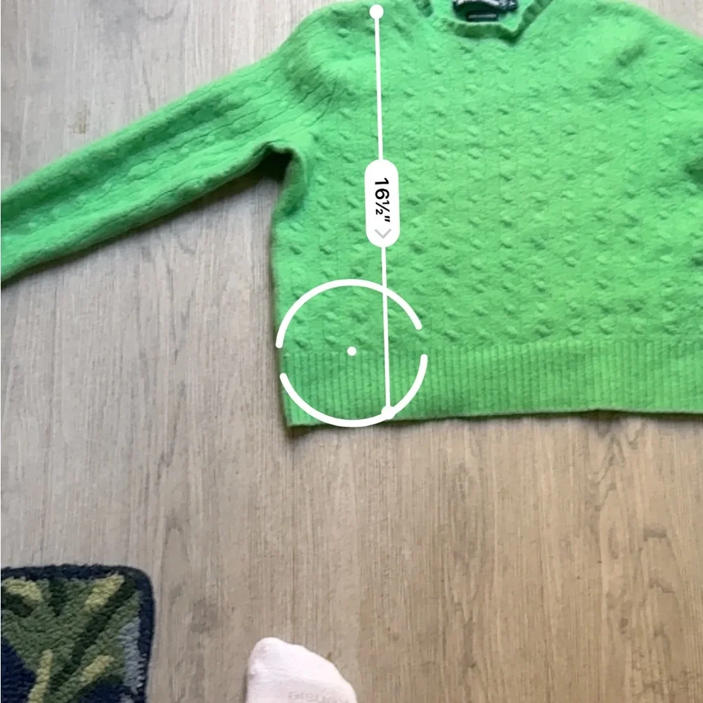Polo Ralph Lauren Vibrant 100% Cashmere Green Crew Neck Sweater